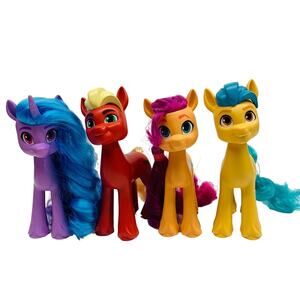 Hasbro My Little Pony 2021 Lot of Four (4) Ponies Brushable Mane 6” Vinyl Dolls